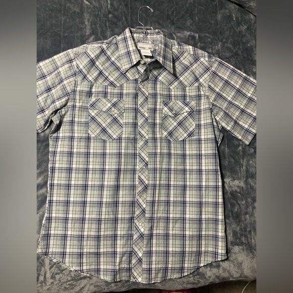 Wrangler Wrancher mens Shirt Pearl Snap size Large - Picture 3 of 7